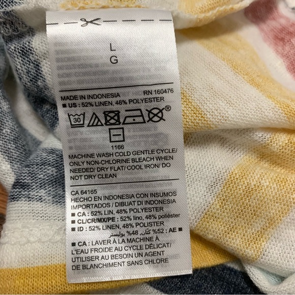 Rainbow Stripes Women Shirt Large Multicolor Old Navy Linen Blend, Lightweight - Picture 8 of 8